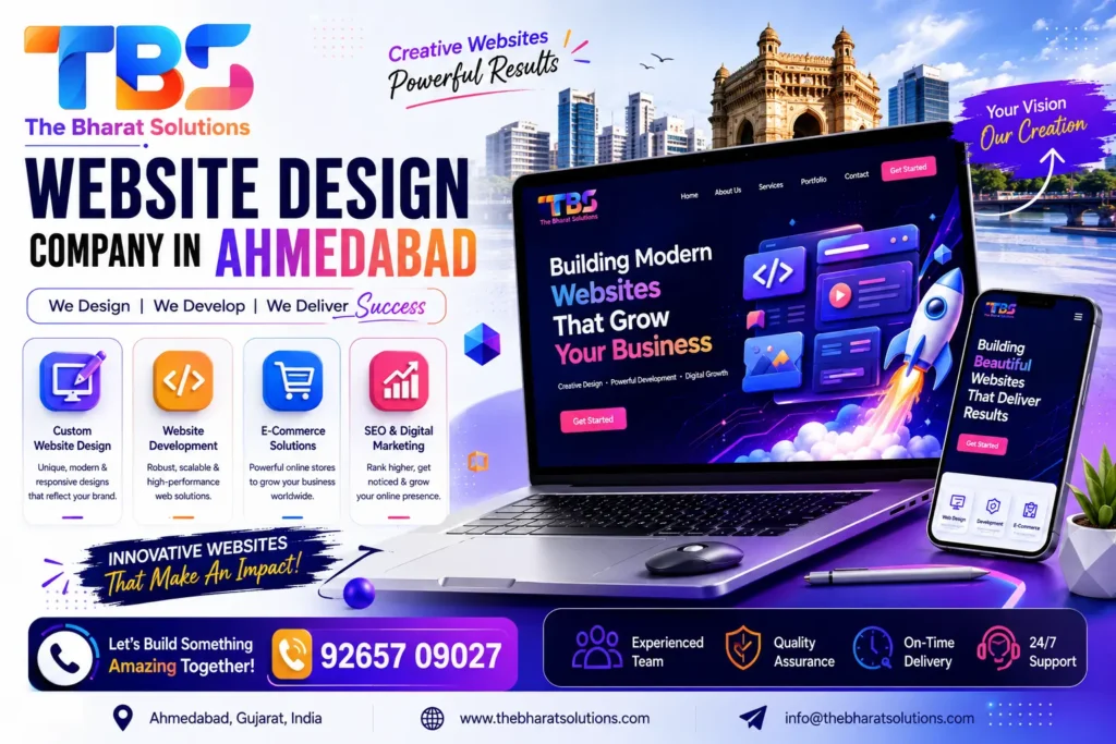 Website design company in Ahmedabad providing creative, responsive, and SEO-friendly web design services